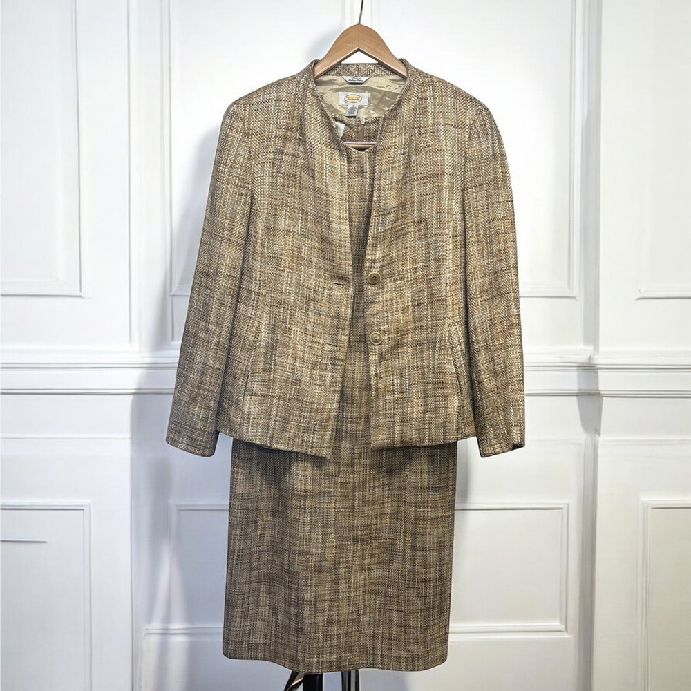 Talbots Womens Tweed Sheath Dress & Suit Jacket Italian Fabric Vintage‎ 10/12